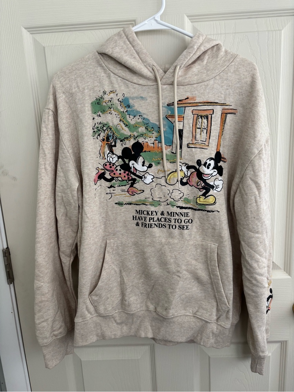 Disney Beige Mickey & Minnie Hoodie
